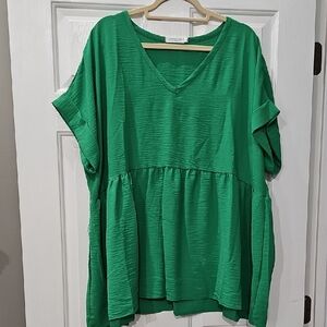 Chic Soul Blouse Size 1x Green